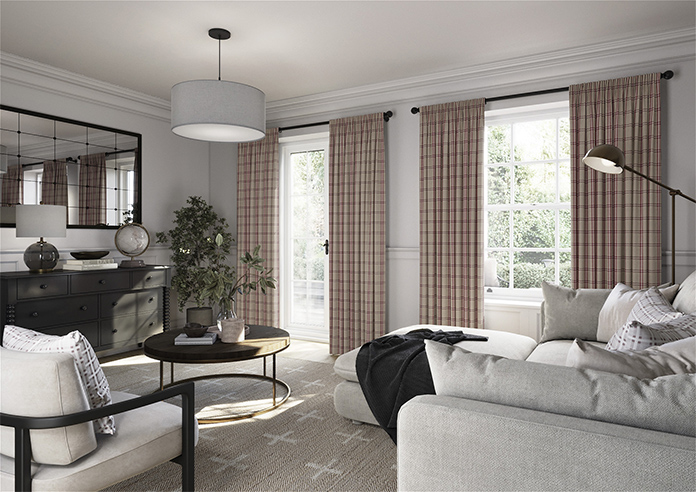 Applecross, Cranberry - Made to Measure Curtains - Image 7